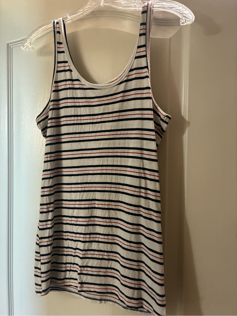 SO Striped Tank in White, Navy & Red